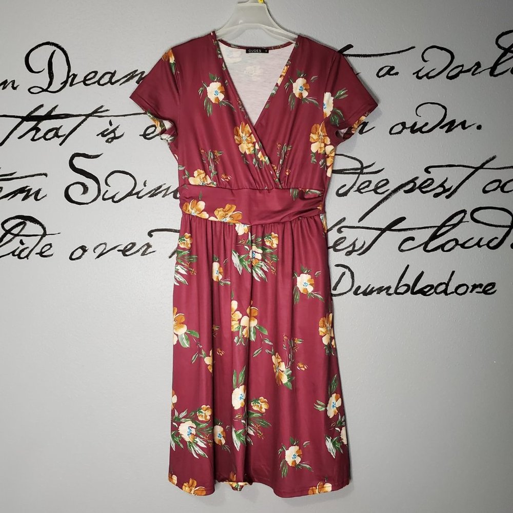 Ouges Short Sleeve V-Neck Floral Short Party Dres… - image 8